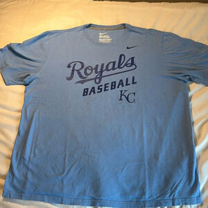 Nike KC Royals Baseball Short Sleeve Blue Tshirt size XL